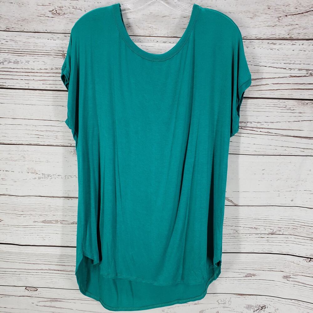 Madeline Sparklestein Green Boat Neck Short Sleeve Top Size XL